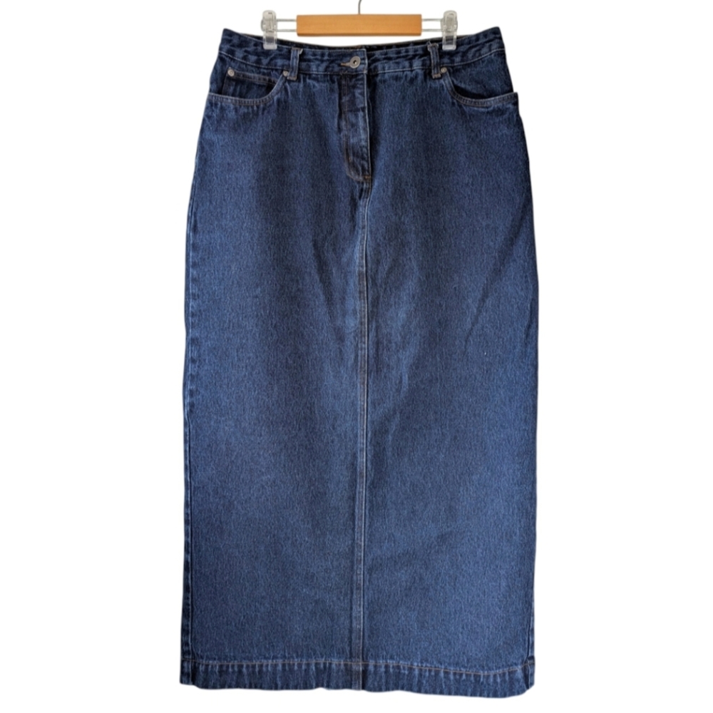 Vintage Y2K Mid Rise Denim Maxi Skirt
